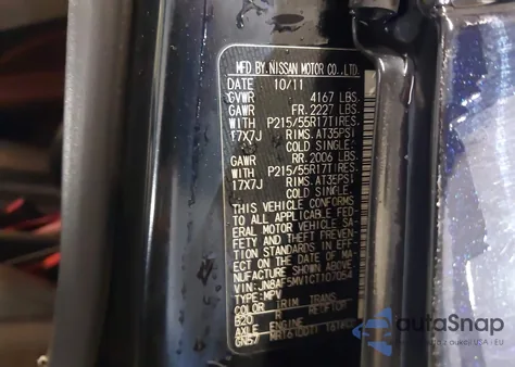 2012 Nissan Juke Sl from USA, damaged, VIN JN8AF5MV1CT107054